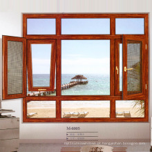 Woodwin Hot Vendedor personalizado estilo duplo vidro temperado alumínio janela